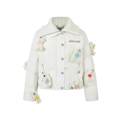 13De Marzo Heart Bear Luminous Down Jacket White