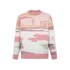 13De Marzo Jacquard Mosaic Scene Knit Sweater Pink