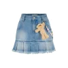 13De Marzo Logo Bead Chain Denim Skirt Blue