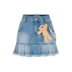 13De Marzo Logo Bead Chain Denim Skirt Blue