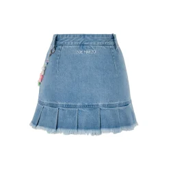 13De Marzo Logo Bead Chain Denim Skirt Blue