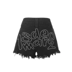 13De Marzo Logo Broken Denim Shorts Black