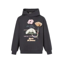 13De Marzo Logo Pendent Hoodie Grey