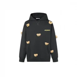 13 De Marzo Luminous Plush Bear Hoodie Dark Grey