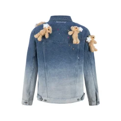 13De Marzo Luminous Star Bear Denim Jacket Blue