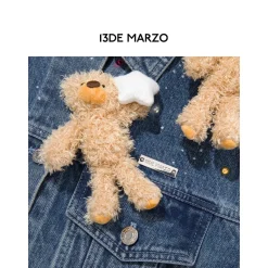 13De Marzo Luminous Star Bear Denim Jacket Blue