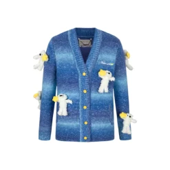 13De Marzo Mini Bears Star Luminous Cardigan Blue