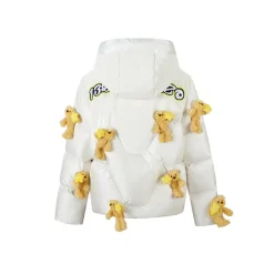 13De Marzo Mini Bears Star Luminous Down Jacket White