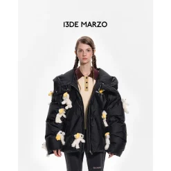 13De Marzo Mini Bears Star Luminous Down Jacket Black
