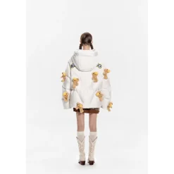 13De Marzo Mini Bears Star Luminous Down Jacket White