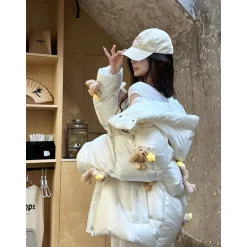 13De Marzo Mini Bears Star Luminous Down Jacket White