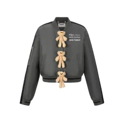 13De Marzo Multi Bear Flight Suit Short Down Jacket Black
