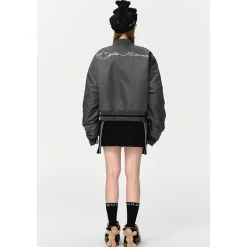 13De Marzo Multi Bear Flight Suit Short Down Jacket Black