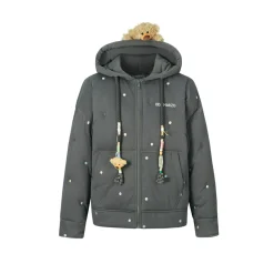 13De Marzo Multi-Color Dots Down Jacket Dark Grey
