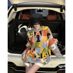 13De Marzo Multi-Color Logo Knit Sweater