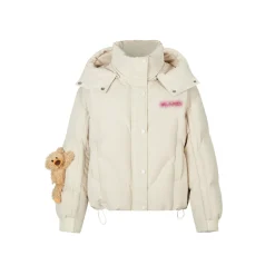 13De Marzo Neon Light Logo Down Jacket Cream