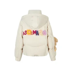 13De Marzo Neon Light Logo Down Jacket Cream
