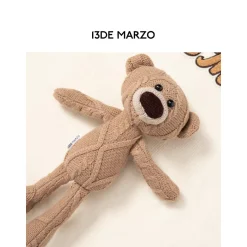 13De Marzo Offset Logo Broken Knit Sweater Beige