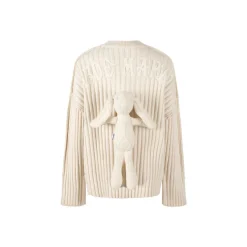 13De Marzo Palda Bear Embossment Knit Sweater Beige