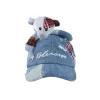 13De Marzo Plaid Patch Denim Cap Blue