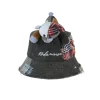 13De Marzo Plaid Patch Denim Bucket Hat Black