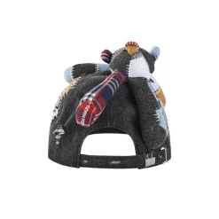 13De Marzo Plaid Patch Denim Cap Black