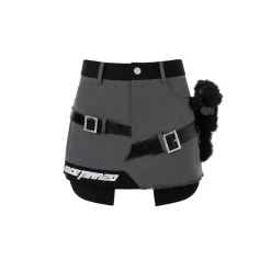 13De Marzo Plush Bear Belt Short Skirt