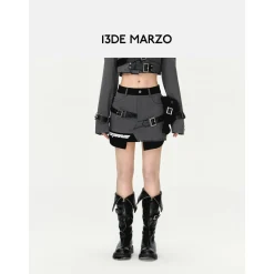 13De Marzo Plush Bear Belt Short Skirt