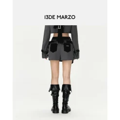 13De Marzo Plush Bear Belt Short Skirt