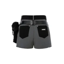 13De Marzo Plush Bear Belt Short Skirt
