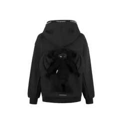 13De Marzo Plush Bear Black Devil Chain Hoodie