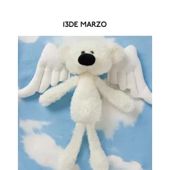 13De Marzo Plush Bear Blue Angel Chain Hoodie