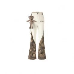 13De Marzo Plush Bear Camo Patch Pants Cream