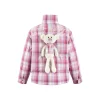 13De Marzo Plush Bear Classic Plaid Down Jacket Pink