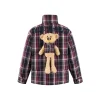 13De Marzo Plush Bear Classic Plaid Down Jacket Black