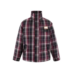 13De Marzo Plush Bear Classic Plaid Down Jacket Black