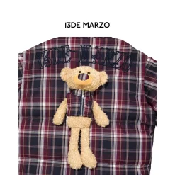 13De Marzo Plush Bear Classic Plaid Down Jacket Black