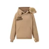 13De Marzo Plush Bear Color Blocked Raglan Hoodie Brown