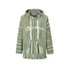 13De Marzo Plush Bear Color Striped Knit Hoodie Green
