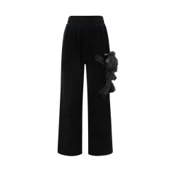 13De Marzo Plush Bear Corduroy Sweat Pants Black