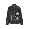 13De Marzo Plush Bear Denim Doozoo Jacket Black