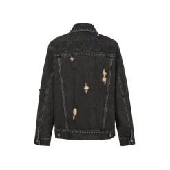 13De Marzo Plush Bear Denim Doozoo Jacket Black