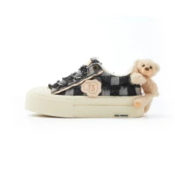 13De Marzo Plush Bear Denim Badge Sneaker Black