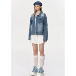 13De Marzo Plush Bear Denim Biscuits Sneaker Blue
