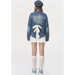 13De Marzo Plush Bear Denim Biscuits Sneaker Blue