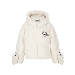 13De Marzo Plush Bear Detachable Fuzzy Down Jacket White