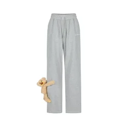 13De Marzo Plush Bear Drawstring Casual Pants Gray