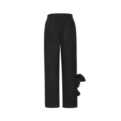 13De Marzo Plush Bear Drawstring Casual Pants Black