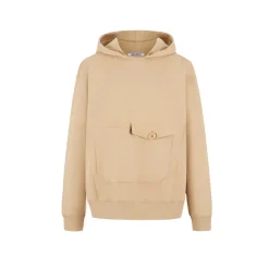 13De Marzo Plush Bear Embossed Hoodie Khaki