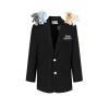 13De Marzo Plush Bear Friends Suit Jacket Black